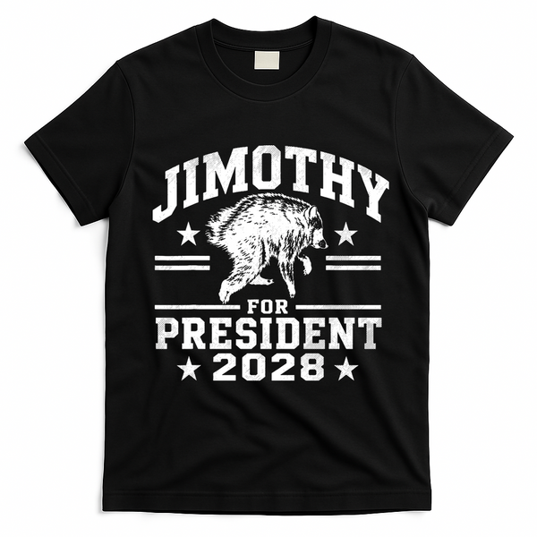 Jimothy For President 2028 Viral Racoon T-Shirt - Black