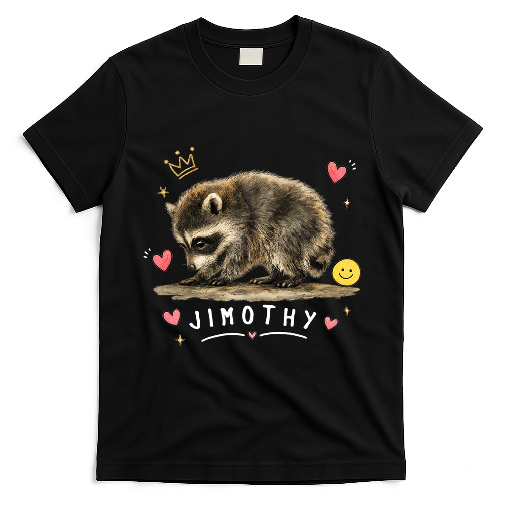 Jimothy Famous Seattle Raccoon T-Shirt - Black