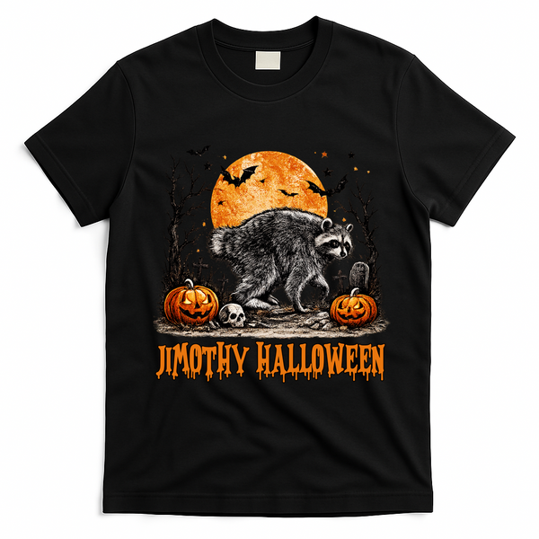 Jimothy Halloween Funny Viral Raccoon T-Shirt - Black
