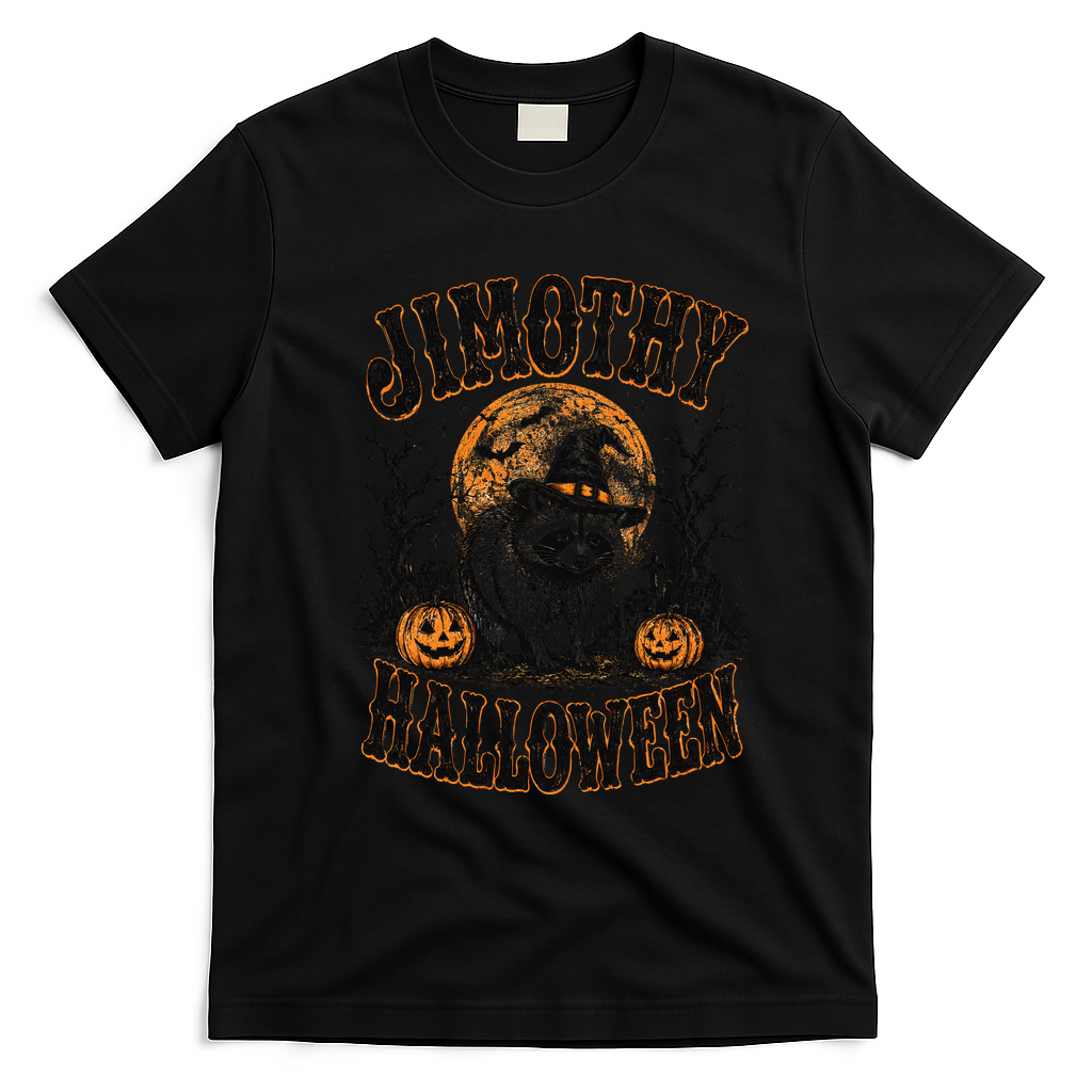 Jimothy Halloween Raccoon T-Shirt - Black