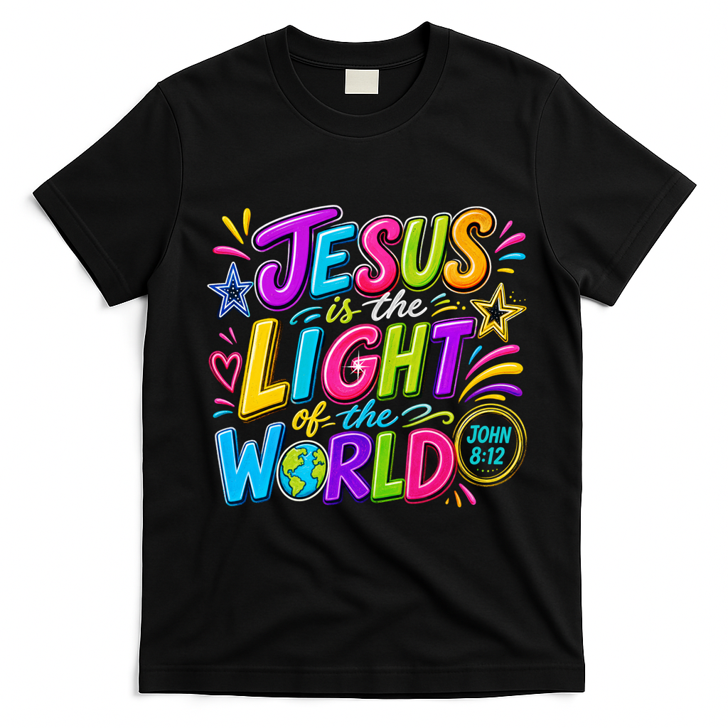 Jesus Is The Light Of The World T-Shirt - Black