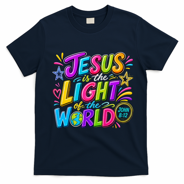 Jesus Is The Light Of The World T-Shirt - Navy Blue