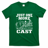 Just One More Cast Funny Skeleton Fishing T-Shirt - Irish Green