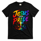 Jesus Over Pride Rainbow Cross T-Shirt - Black