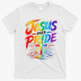 Jesus Over Pride Rainbow Cross T-Shirt - White