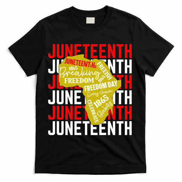 Juneteenth Pride Freedom Black History T-Shirt - Black