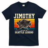 Jimothy Raccoon Ballard WA Seattle Legend T-Shirt - Navy Blue