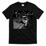 Jimothy Raccoon Drinking Ice Coffee Funny Animal Art T-Shirt - Black