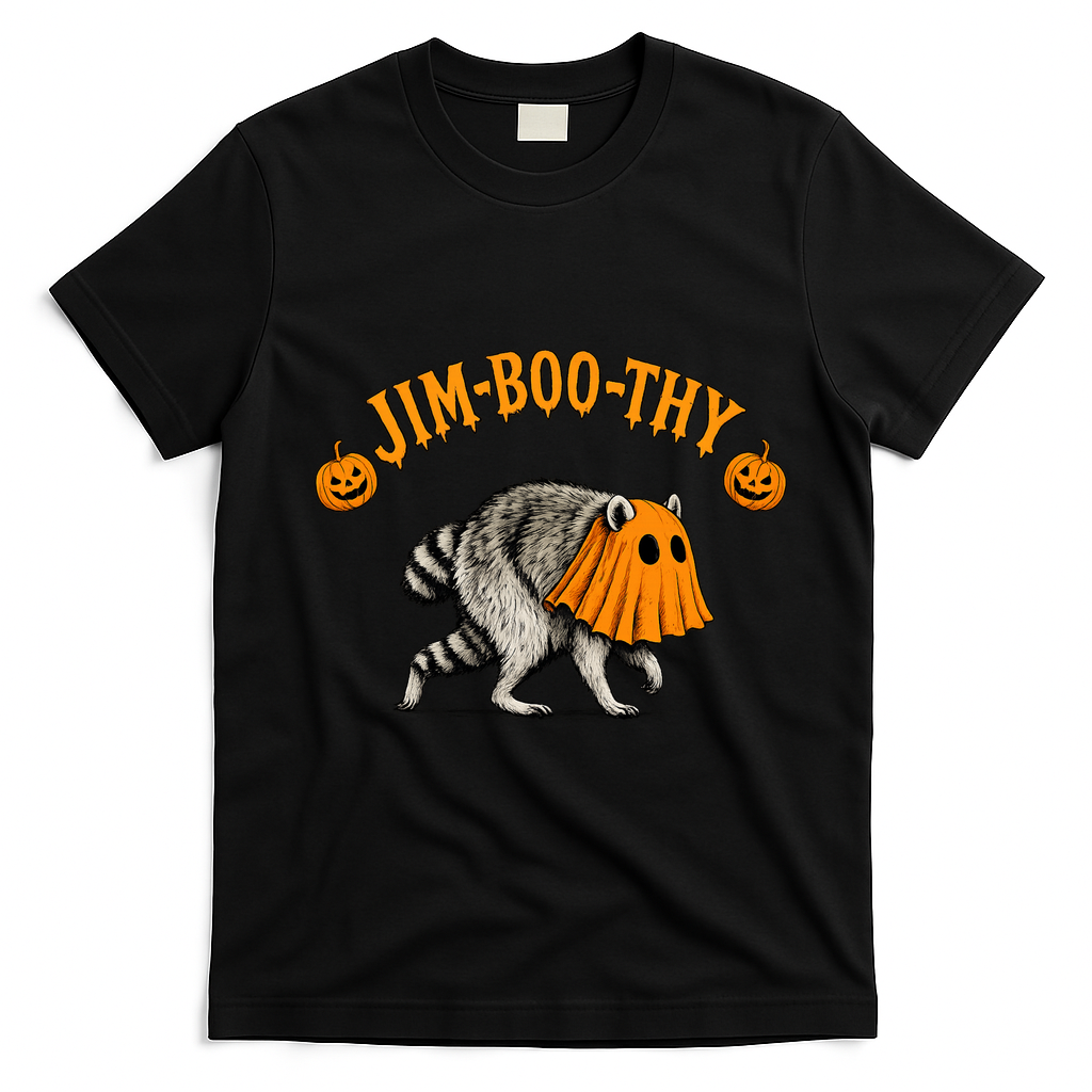 Jimothy Raccoon Jim-Boo-Thy Halloween T-Shirt - Black