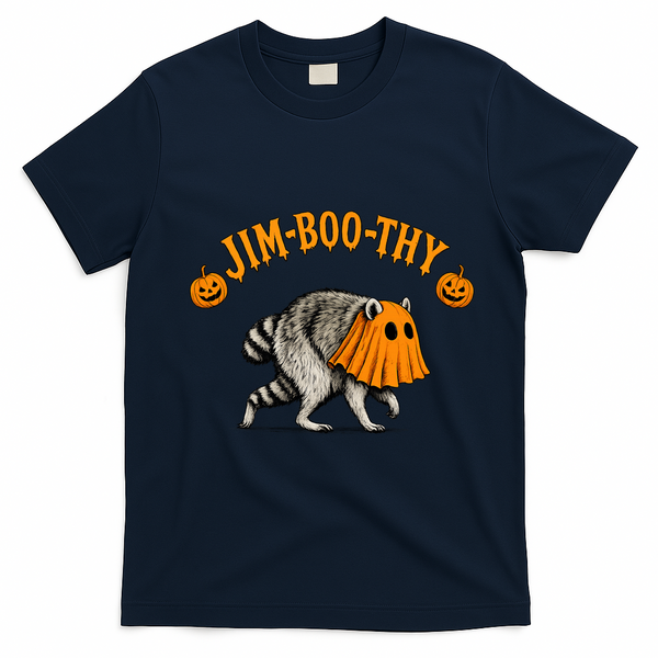 Jimothy Raccoon Jim-Boo-Thy Halloween T-Shirt - Navy Blue
