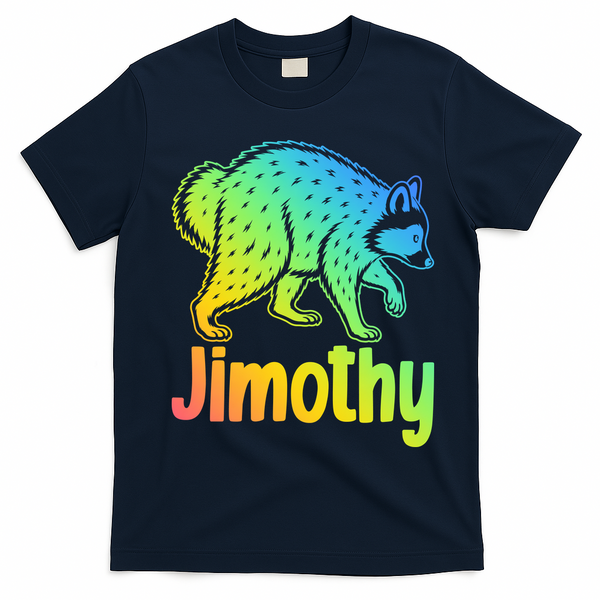 Jimothy Raccoon Meme Colorful  T-Shirt - Navy Blue