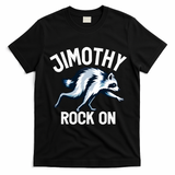 Jimothy Rock On Raccoon Funny T-Shirt - Black