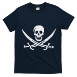 JOLLY ROGER PIRATE FLAG CALICO JACK HALLOWEEN COSTUME T-Shirt - Navy Blue