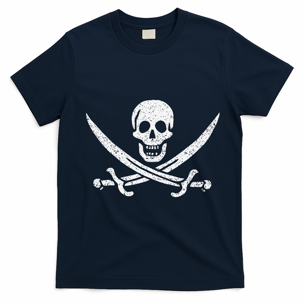 JOLLY ROGER PIRATE FLAG CALICO JACK HALLOWEEN COSTUME T-Shirt - Navy Blue