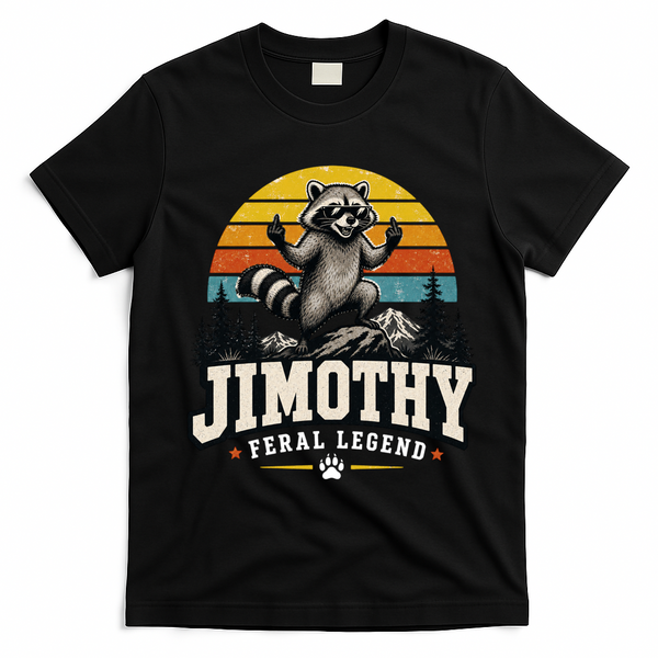 Jimothy Raccoon Seattle Feral Legend Meme T-Shirt - Black