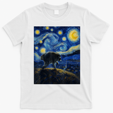 Jimothy Raccoon Under Starry Night Sky Artful Van Gogh T-Shirt - White