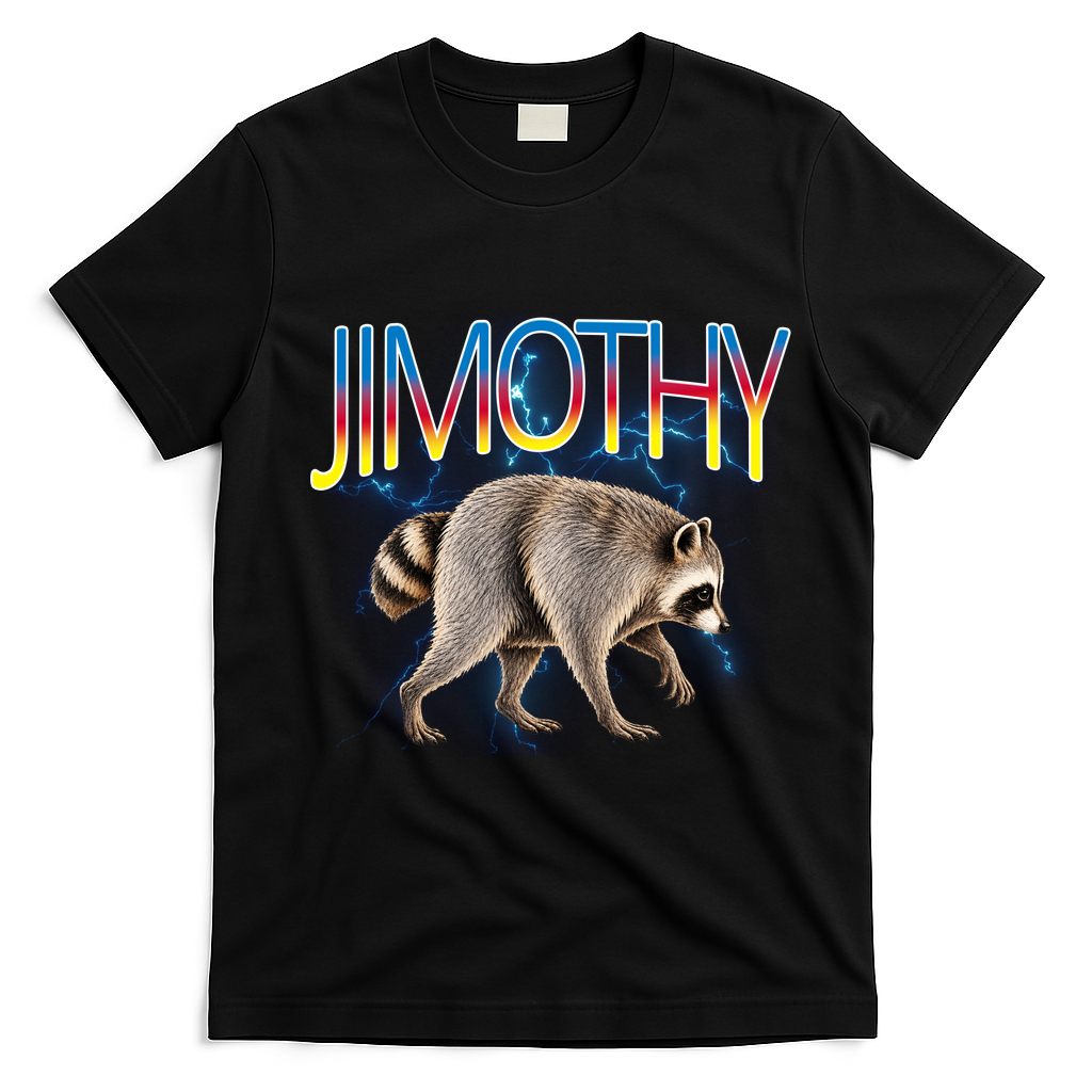 Jimothy Raccoon Viral Seattle Feral Legend Meme Cute Funny T-Shirt - Black