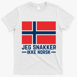 Jeg Snakker Ikke Norsk Norwegian Flag T-Shirt - White