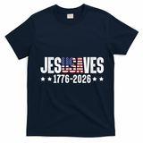 Jesus Saves USA 1776-2026 250 Years T-Shirt - Navy Blue