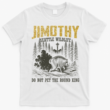 Jimothy Seattle Wildlife Do Not Pet The Round King T-Shirt - White