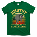 Jimothy The Feral Legend Raccoon Seattle T-Shirt - Irish Green