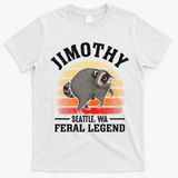 Jimothy The Feral Legend Raccoon Seattle T-Shirt - White
