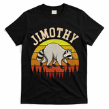 Jimothy The Raccoon Retro Sunset T-Shirt - Black