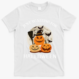 Just Waiting For Halloween Pumpkins T-Shirt - White