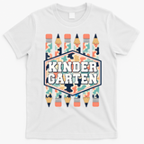 Kindergarten Camouflage Pencils Teachers Students Back To School T-Shirt - White