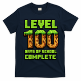 Level 100 Days Of School Complete Gamer  T-Shirt - Navy Blue