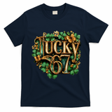 Lucky 67 St Patrick’s Day 6-7 Meme  T-Shirt - Navy Blue
