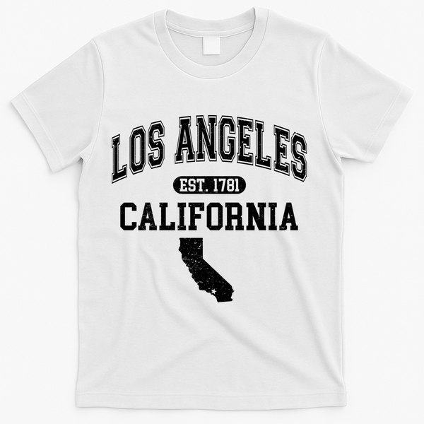 Los Angeles California Est 1781 Varsity T-Shirt - White