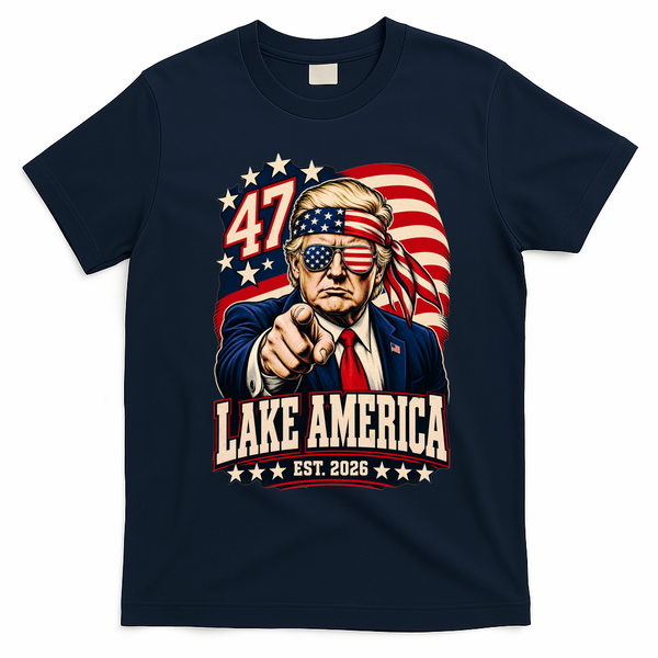 Lake America EST 2026 Ontario Trump T-Shirt - Navy Blue