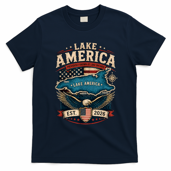 Lake America USA Previously Ontario Canada T-Shirt - Navy Blue