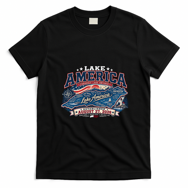 Lake America Vintage T-Shirt - Black