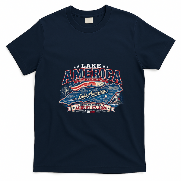 Lake America Vintage T-Shirt - Navy Blue