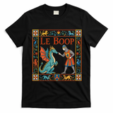 Le Boop Medieval Knight Dragon Fantasy T-Shirt - Black