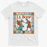 Le Boop Medieval Knight Dragon Fantasy T-Shirt - White