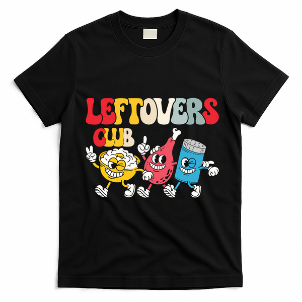 Leftovers Club Fun Foodie T-Shirt - Black