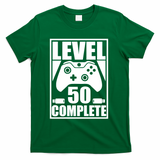 Level 50 Complete Video Gamer 50th Birthday T-Shirt - Green