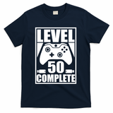 Level 50 Complete Video Gamer 50th Birthday T-Shirt - Navy