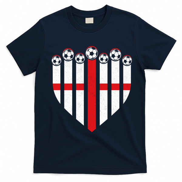 Love England Soccer Flag Fan T-Shirt - Navy Blue