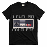 Level 50 Complete Retro Gamer 50th Birthday T-Shirt - Black
