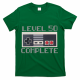 Level 50 Complete Retro Gamer 50th Birthday T-Shirt - Green