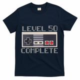 Level 50 Complete Retro Gamer 50th Birthday T-Shirt - Navy