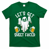 Lets Get Sheet Faced Boo Beer Halloween T-Shirt - Irish Green