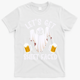 Lets Get Sheet Faced Boo Beer Halloween T-Shirt - White