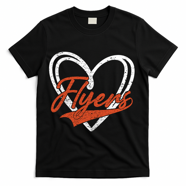 Love Heart Flyers T-Shirt - Black