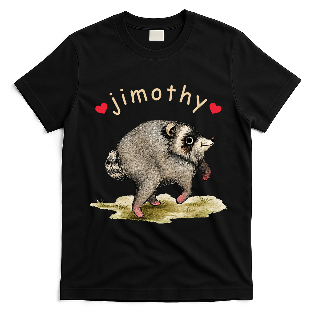 Love Jimothy Raccoon Seattle Feral Funny Trash Panda T-Shirt - Black