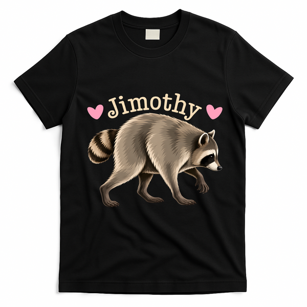 Love Jimothy The Raccoon Funny Viral Meme T-Shirt - Black